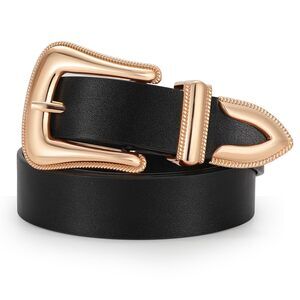 Women Leather Belt Fashion Leather Waist Belt For Pants Jean Ladies Western😼